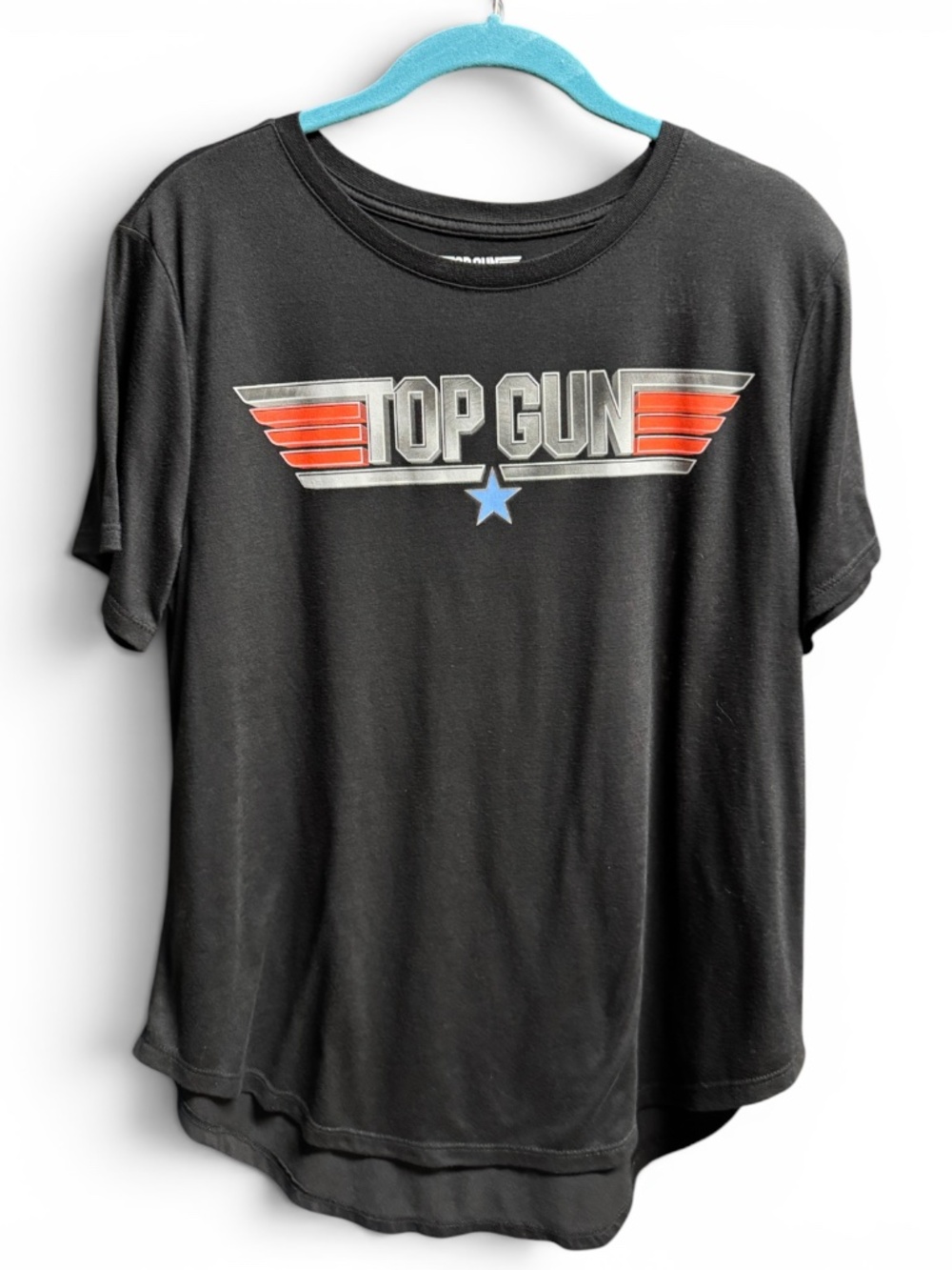 Top Gun Graphic Tee, Women's Black Movie Shirt, Fits Like Large